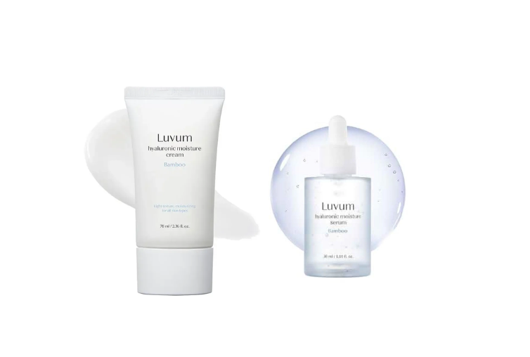 GH144 Set) LUVUM 竹萃透明質酸水潤面霜 150ml+Luvum 竹萃透明質酸水潤精華液 50ml (贈 旅行裝1.5ml*各2) EXP:2028-2029