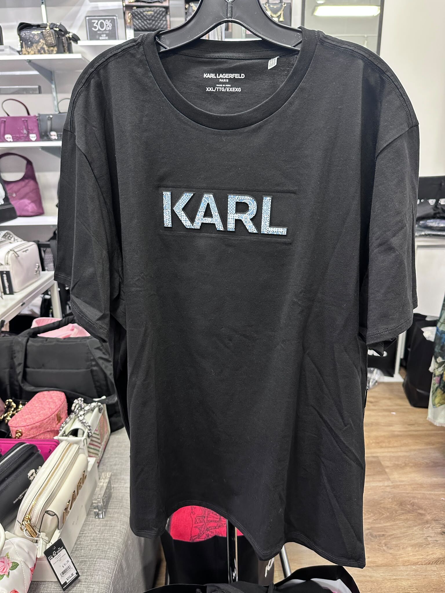 WX58 KL 藍色logo 男裝黑色短袖衫