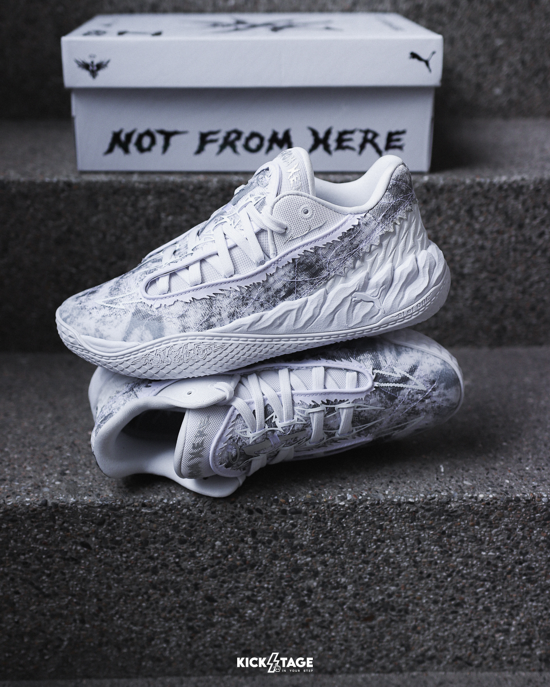 [代購商品售出無退換] 男鞋 PUMA MB.05 LO TEAM 白灰 骷髏頭 翅膀 緩震 耐磨 運動 實戰 籃球鞋【313266-02】LaMelo Ball