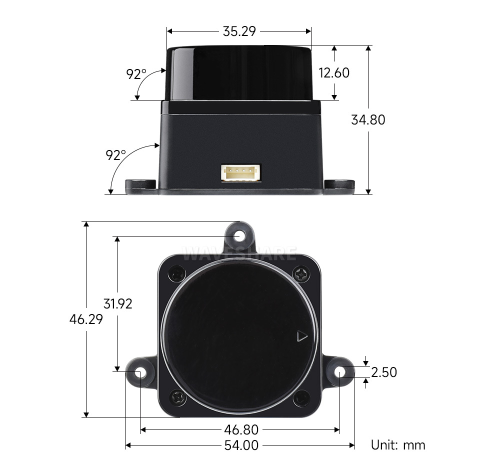 LDROBOT D500 LiDAR Kit 尺寸圖