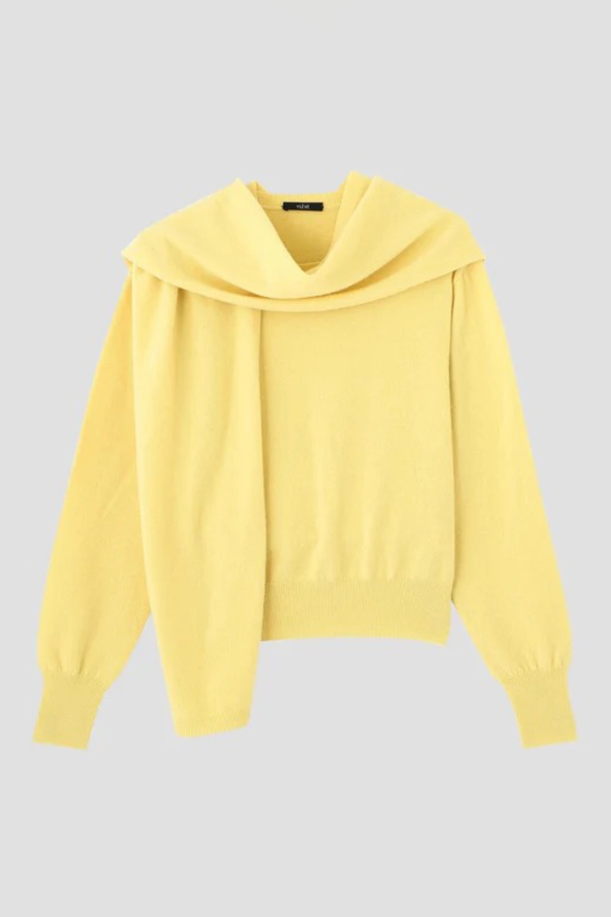 YLÈVE WOOL-CASHMERE SCARF KNIT PULLOVER (2COL)