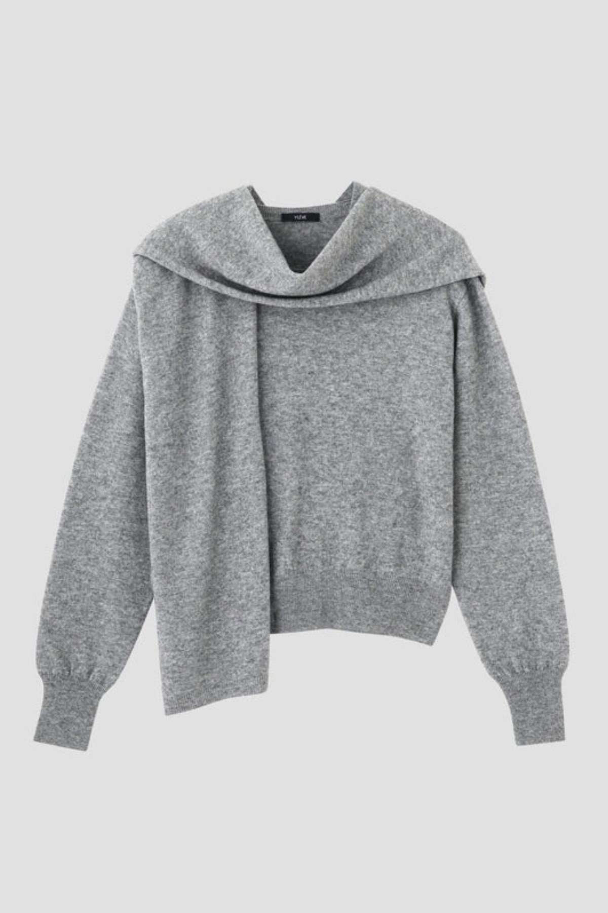 YLÈVE WOOL-CASHMERE SCARF KNIT PULLOVER (2COL)