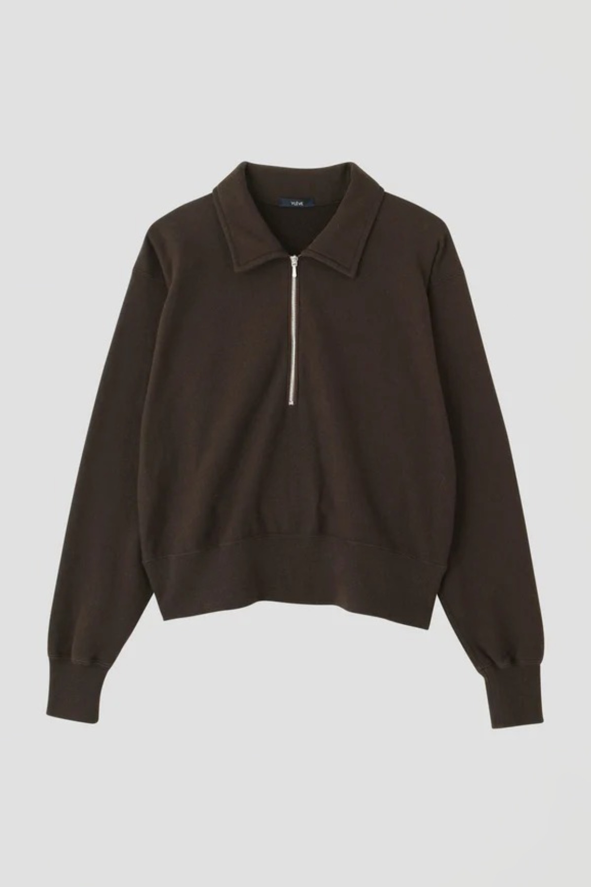 YLÈVE SOFT COTTON HALF ZIP SWEAT SHIRT (3COL)