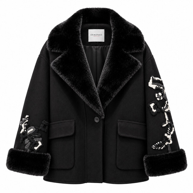 1FA1025-011 [ERMANNO] Cappotto 外套 黑色 #D49ED026EY2MF099 (EU)