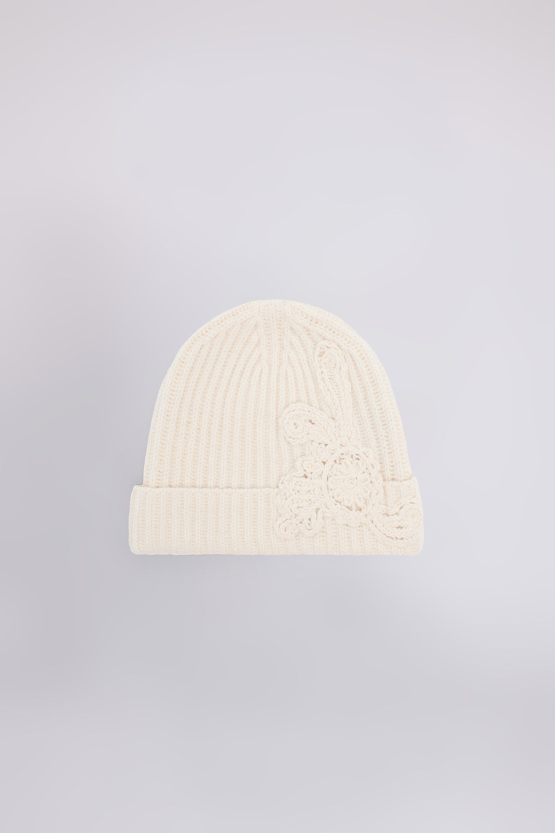 1FA1025-164 [ERMANNO] EMBROIDED 針織帽 淺米色 #D49EV006EO1MF333 (EU)