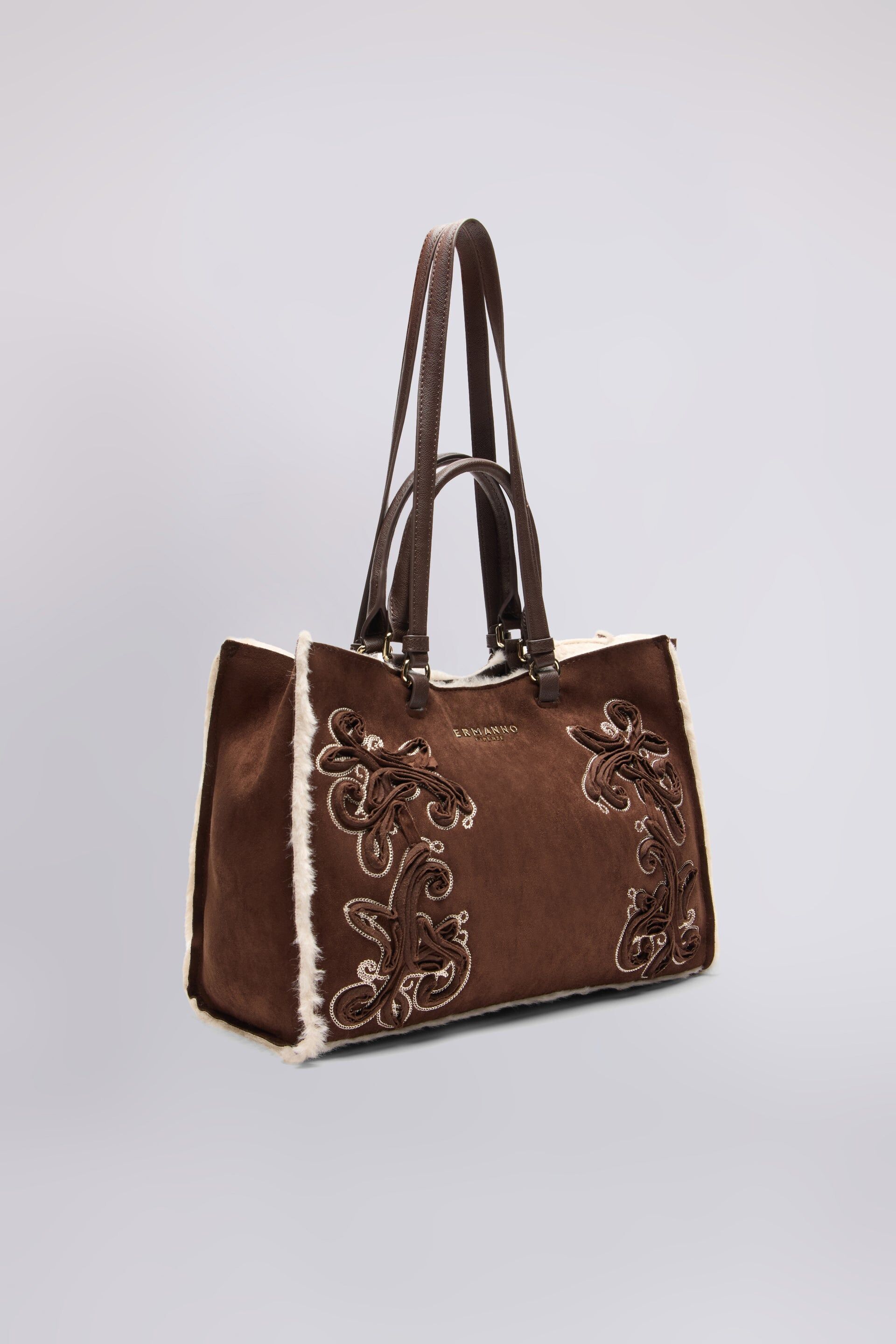 1FA1025-163 [ERMANNO] EMBROIDED 手袋 深啡色 #D49ES012E2CMF938 (EU)