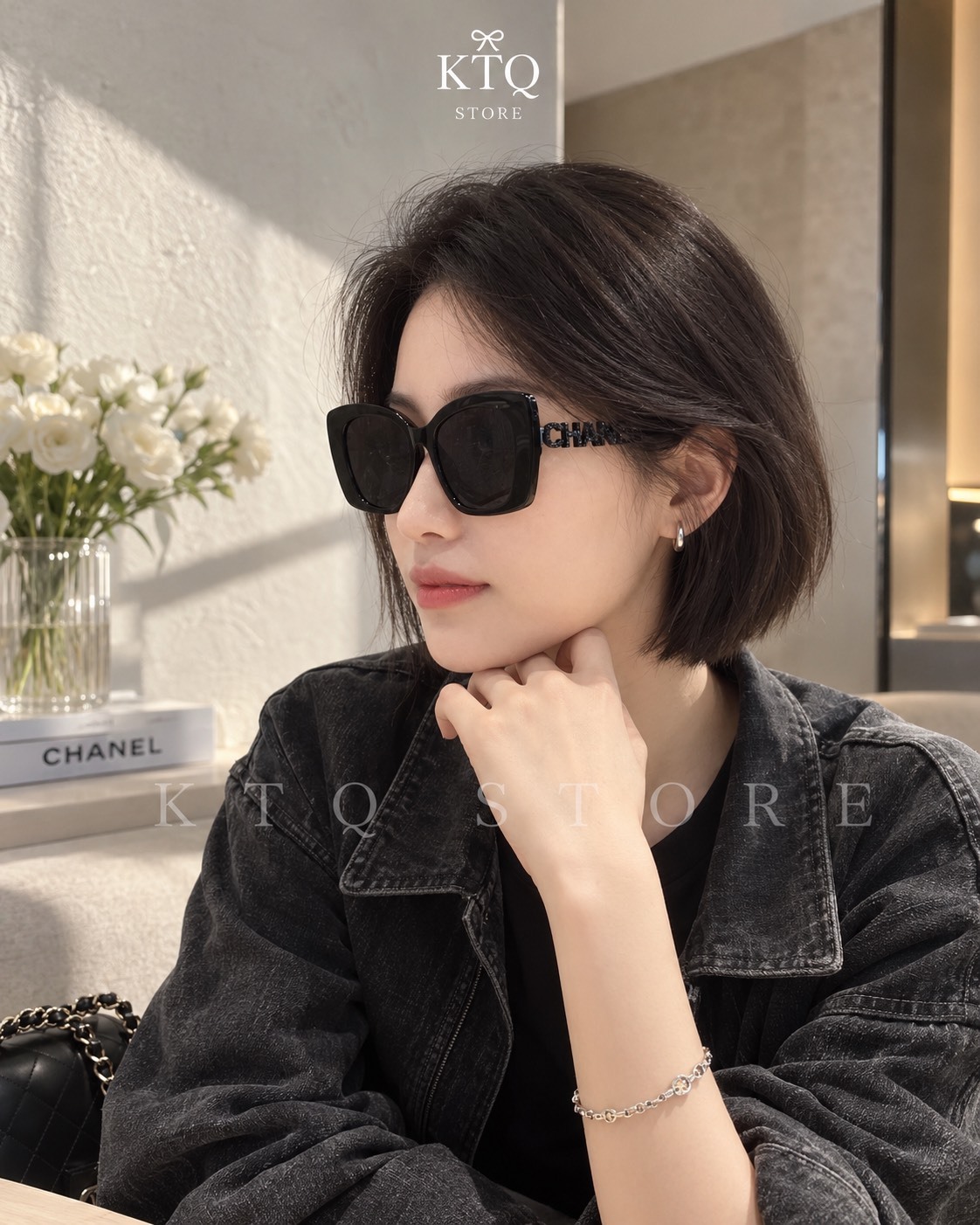 KTQ STORE ‧CHANEL 香奈兒個性優雅 方形太陽眼鏡 女款 亞版ch5422b