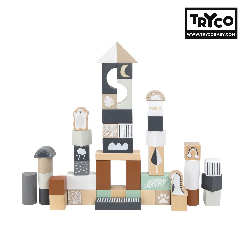 【Tryco】木質積木組_動物派對
