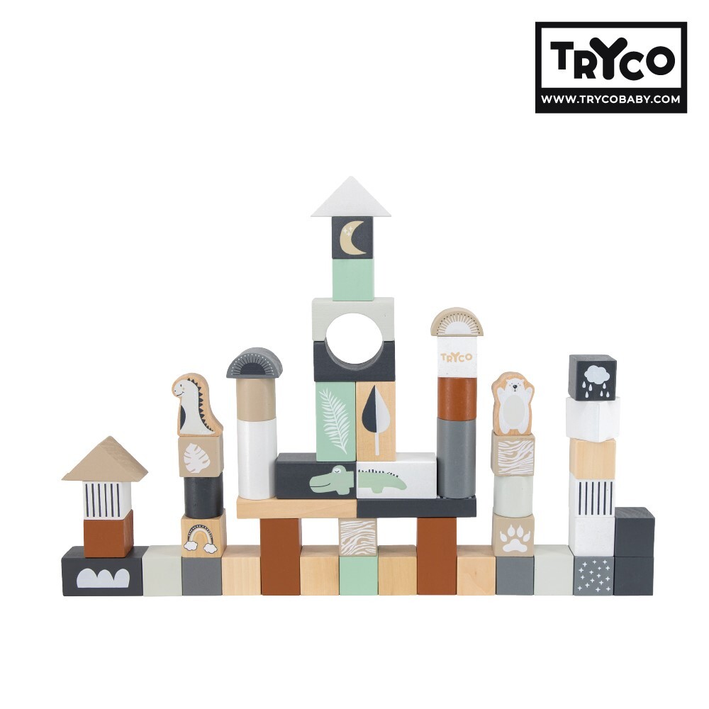 【Tryco】木質積木組_動物派對