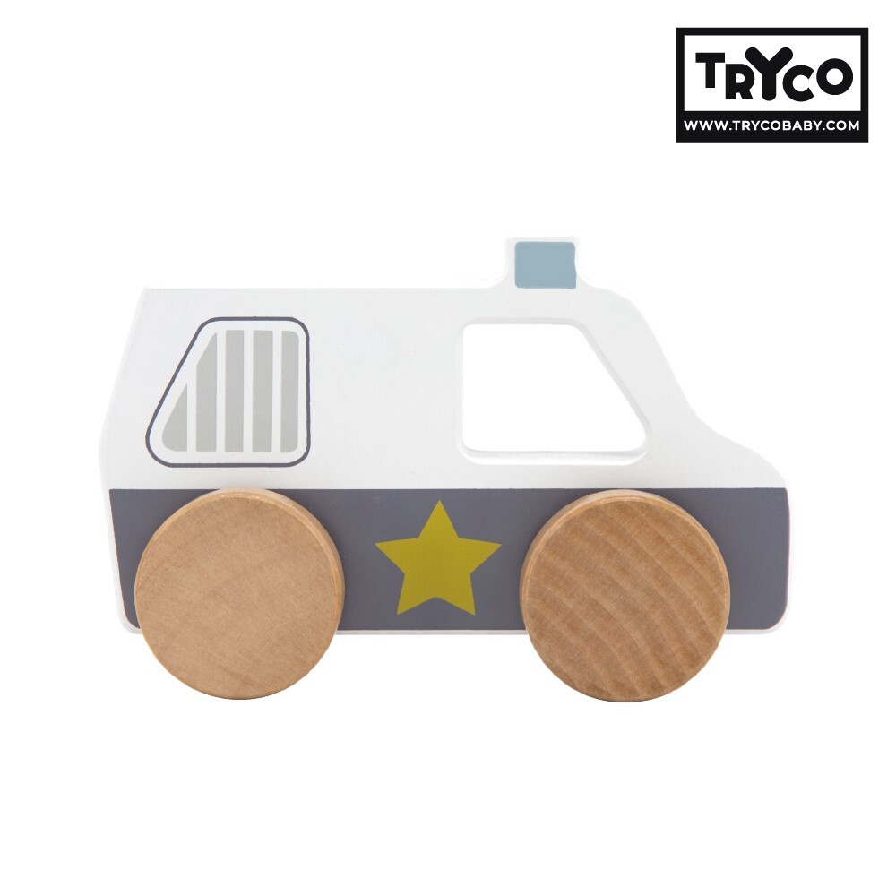 【Tryco】木質小車-警察車