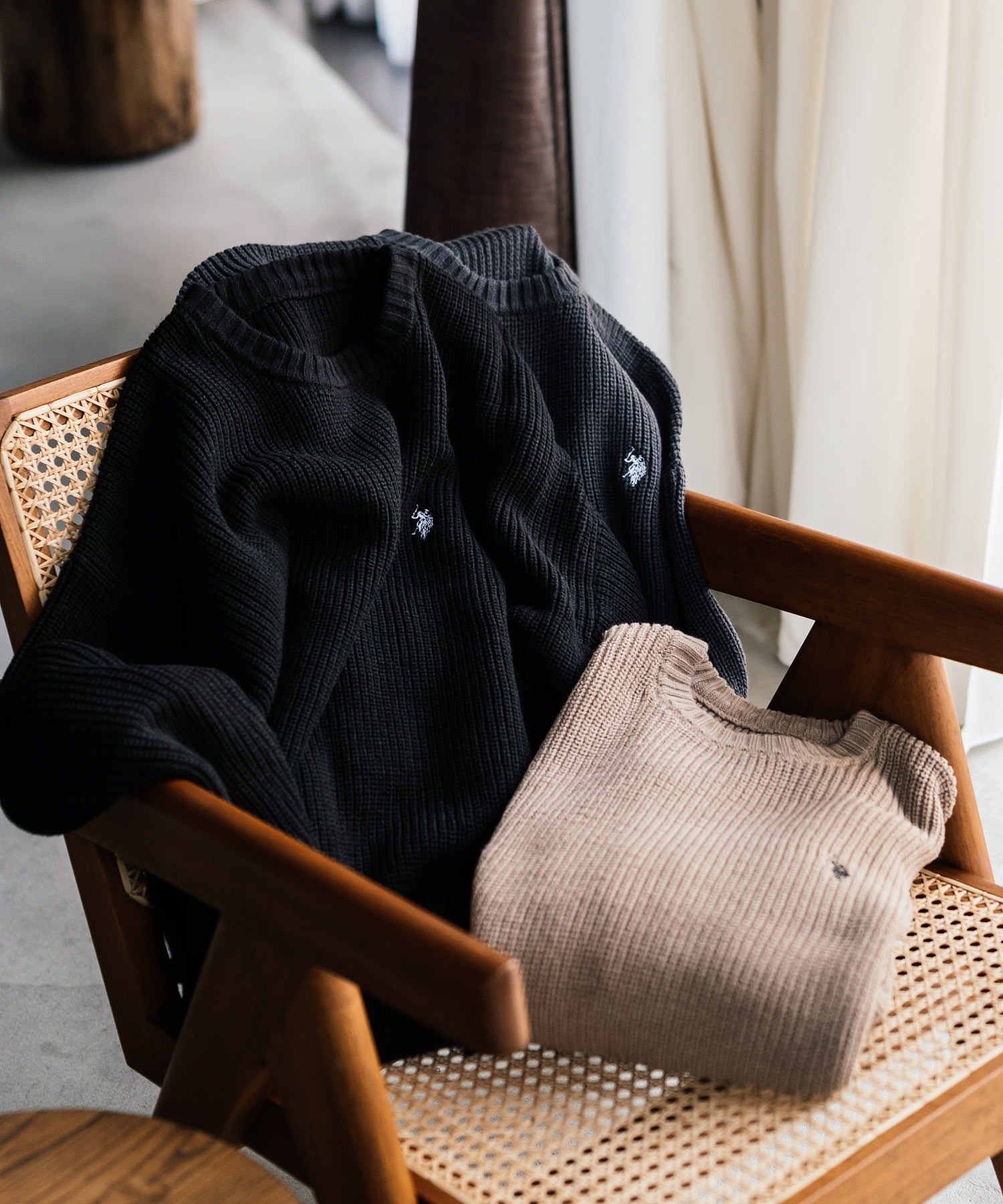 日本 U.S. POLO ASSN. x Rocky Monroe 圓領 刺繡 Logo 長袖 針織 毛衣 六色