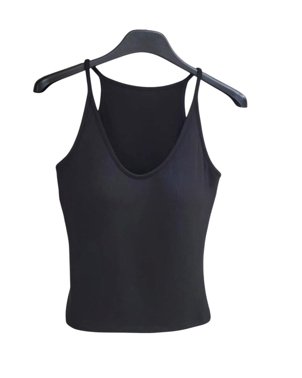 A4 #25110 共字背bra top - 全黑色