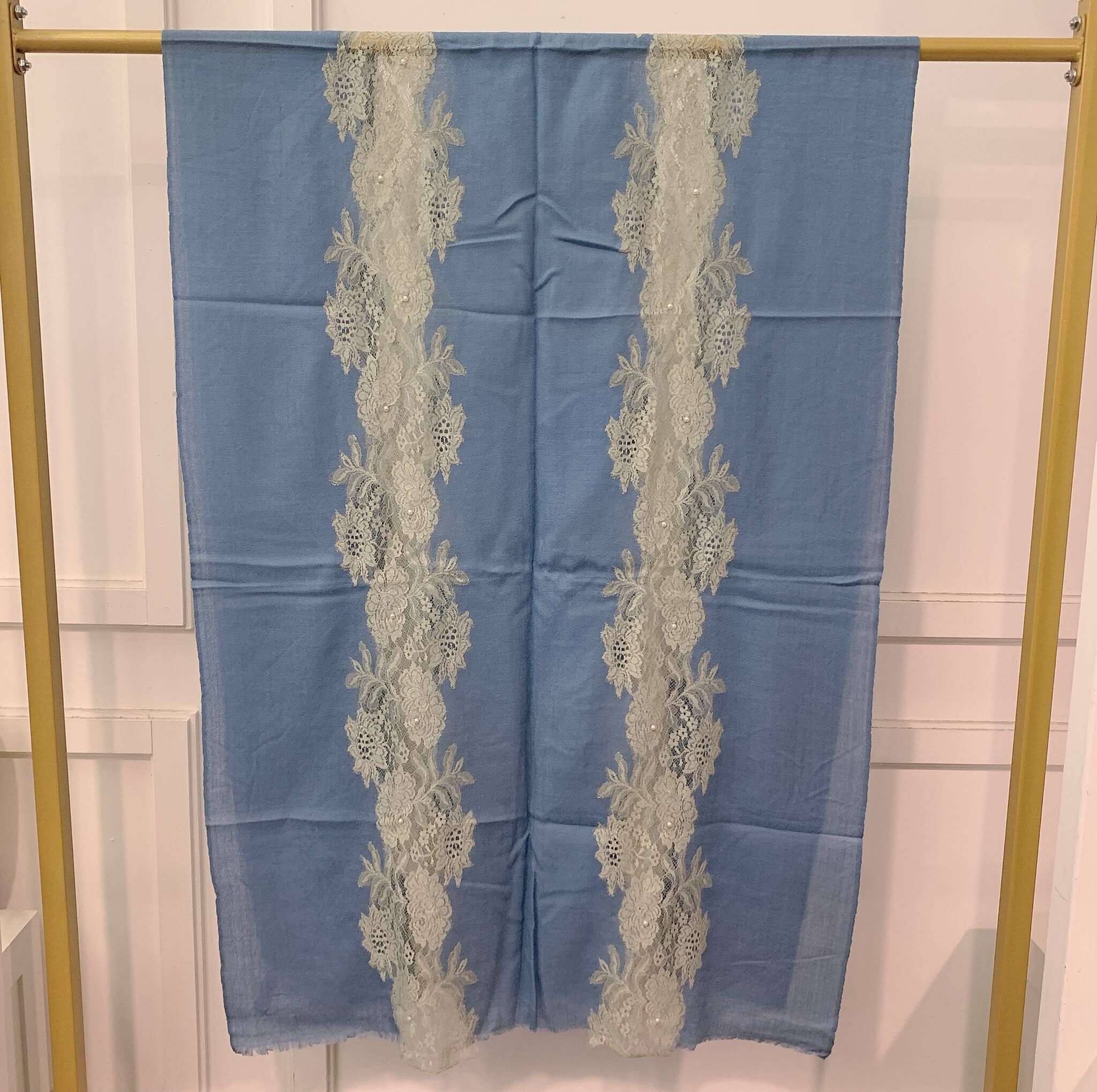 ACC-CCG1025-041 80% Wool 20% Silk+ Lace 約:70x180cm (A41)
