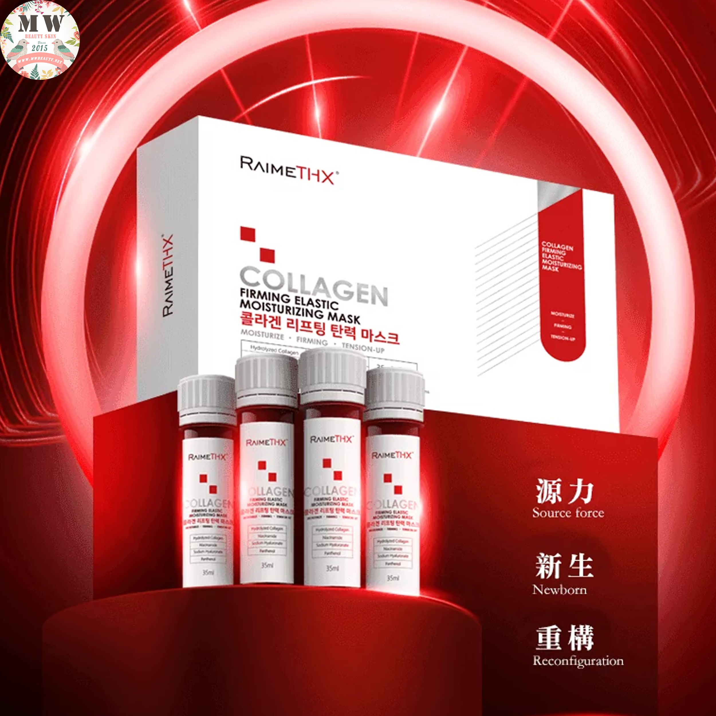 【韓國醫美級 ‧ 無菌試管高滲透】Raimethx 全新升級版 2.0 血清 Plus 白管面膜 1盒5支（獨家K級納米血清 ✕ PPRG血清膠原 ‧ 72小時長效保濕 ‧ 抗氧收毛孔 ‧ 鎮靜修護敏感）