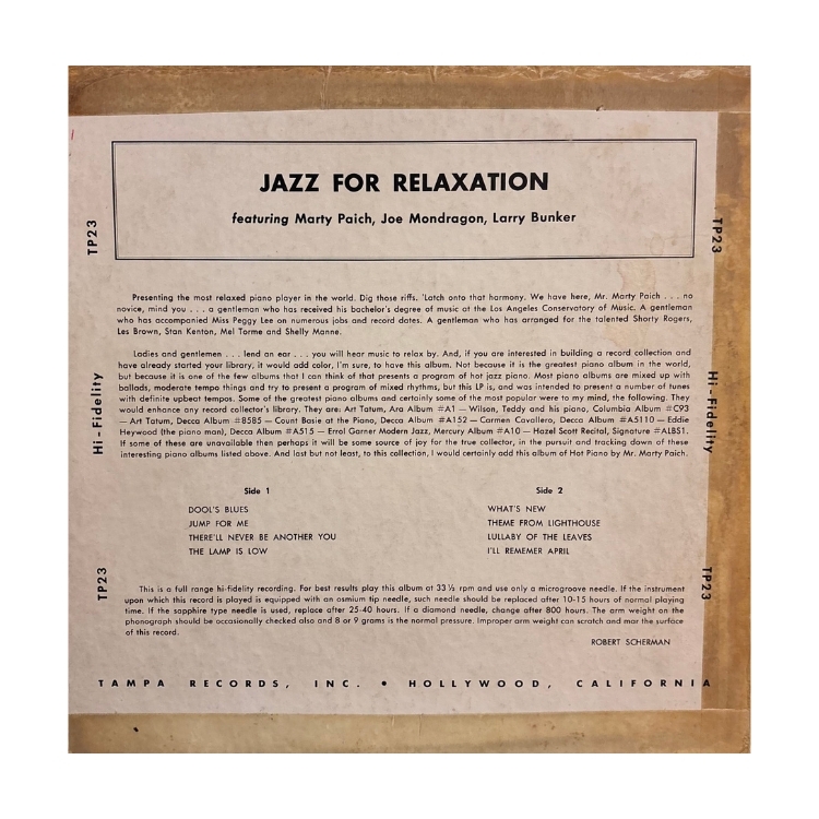 Marty Paich -  Jazz For Relaxation 二版