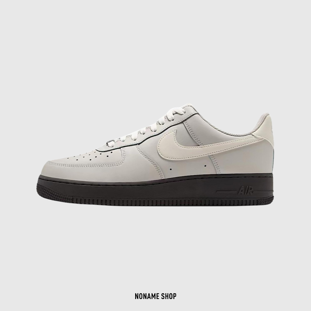 NIKE AIR FORCE 1 07 皮革 復古 經典 休閒鞋 水泥灰 黑底 (男款)