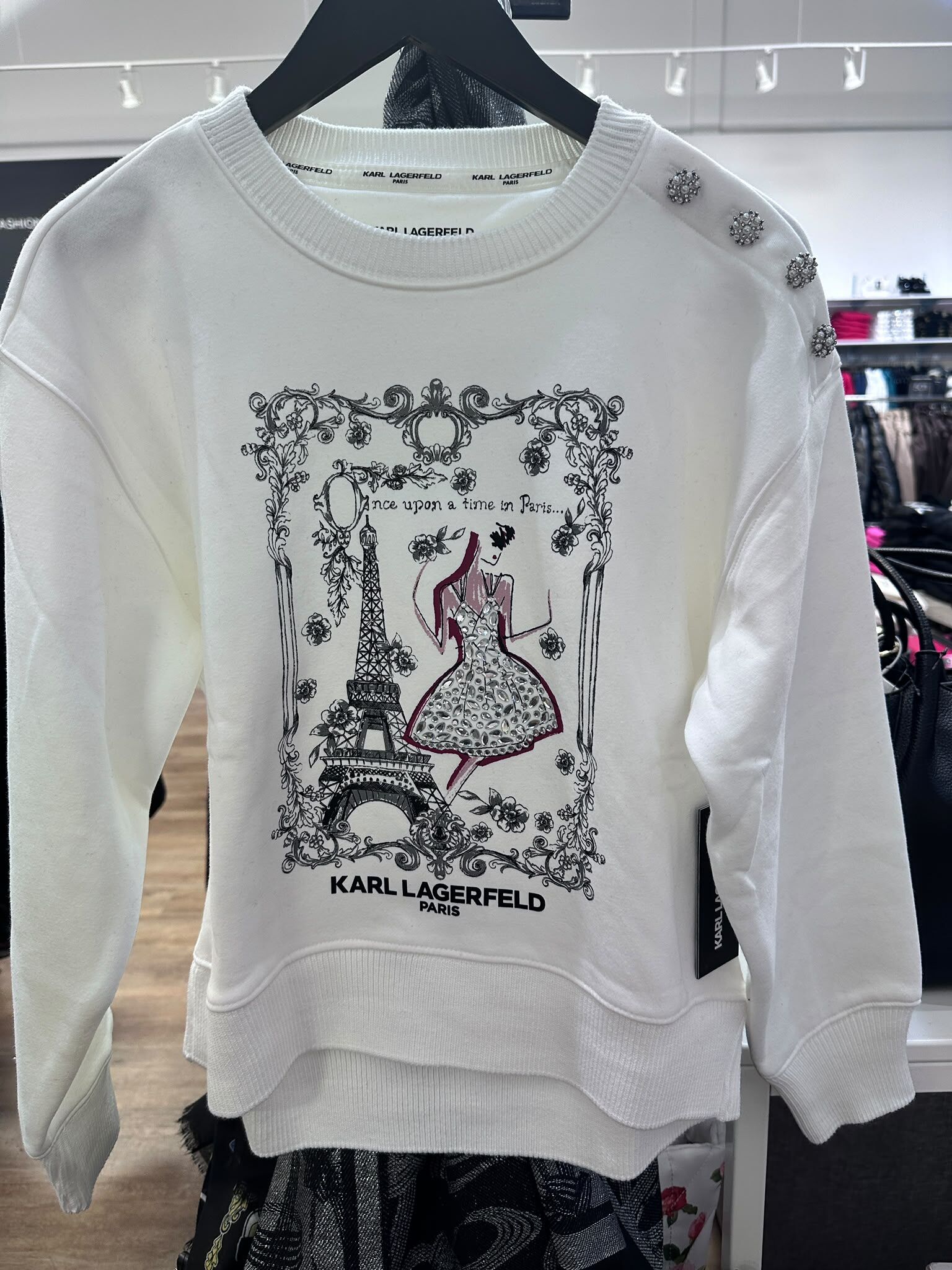 WX87 KL 巴黎街景 白色衛衣 Paris Scene Crewneck