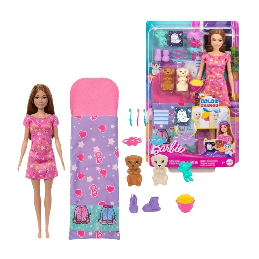 【MATTEL 美泰兒】Barbie 芭比 寵物睡衣派對 strc