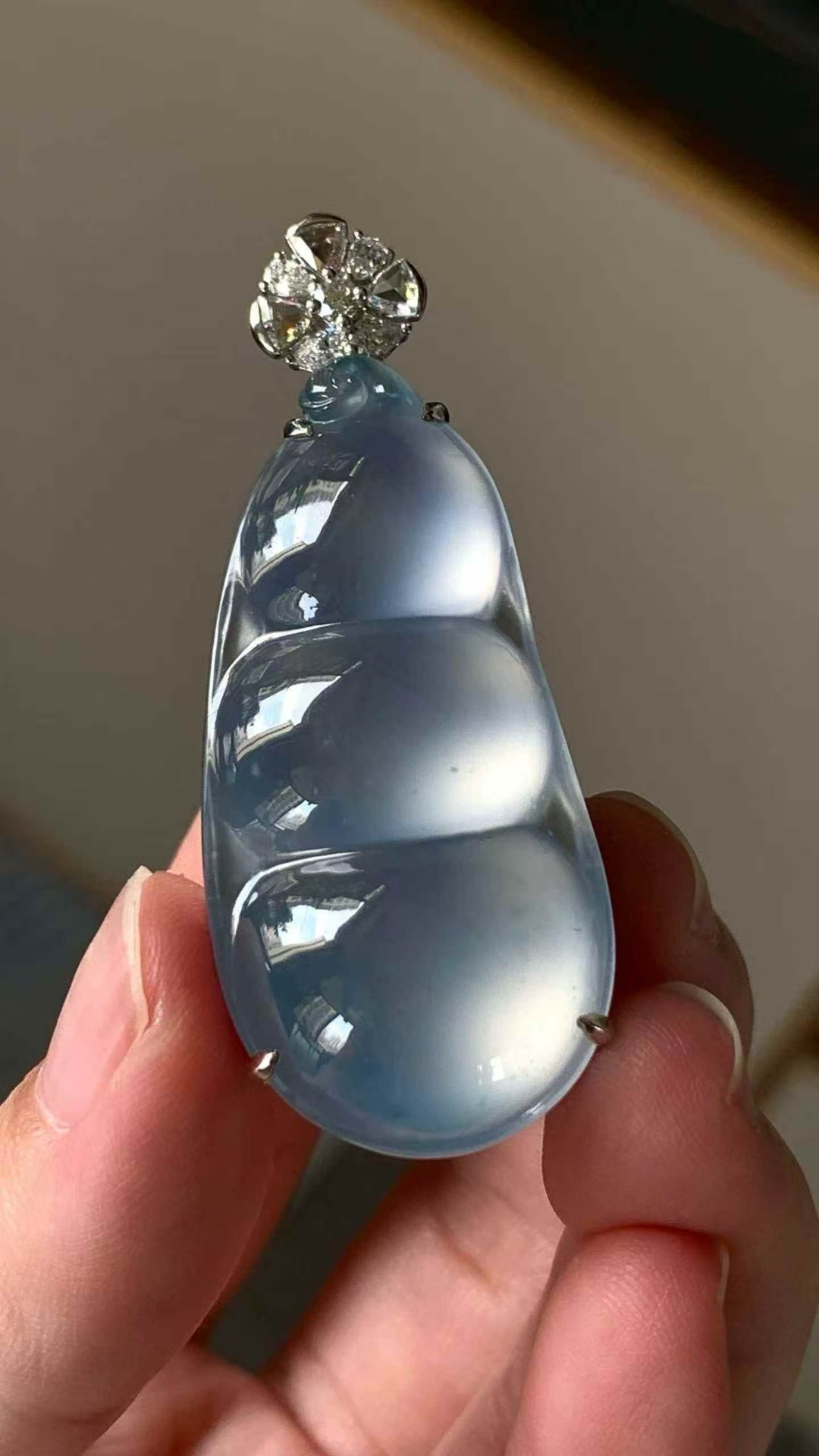 翡翠福豆吊墜,天然翡翠A玉, 緬甸玉, Jade, Jadeite
