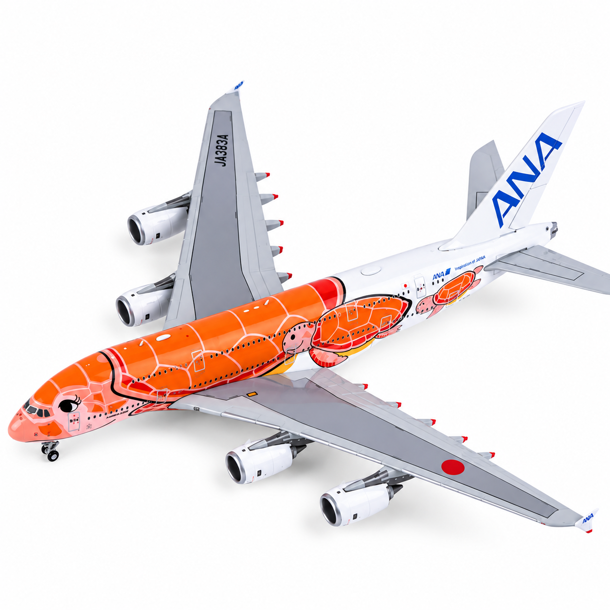 HX model 1/400 全日空 A380  JA383A 飛天海龜－拉尼橘海龜