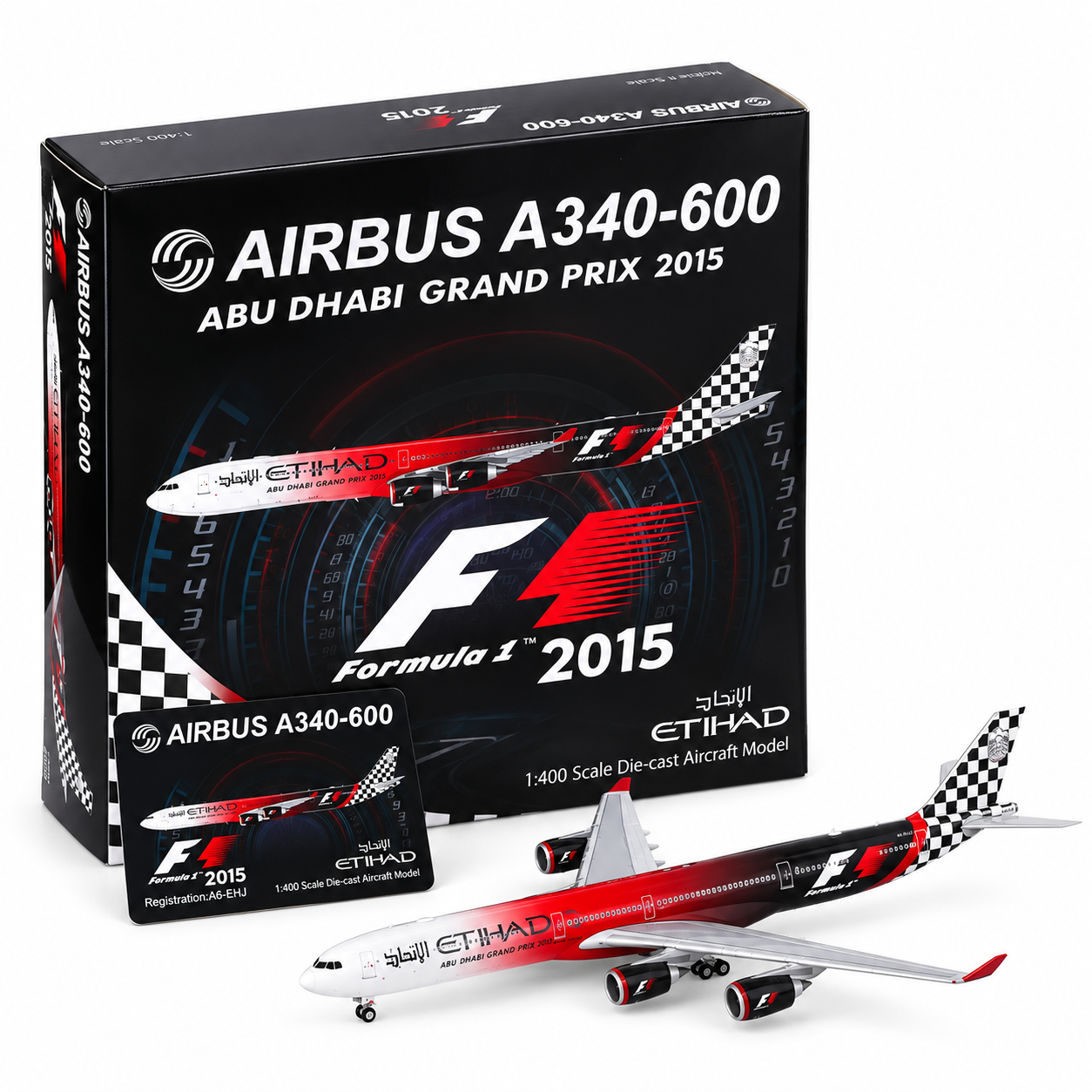 HX model 1/400 阿提哈德航空 A340-642 A6-EHJ2015 阿布達比大獎賽標準版
