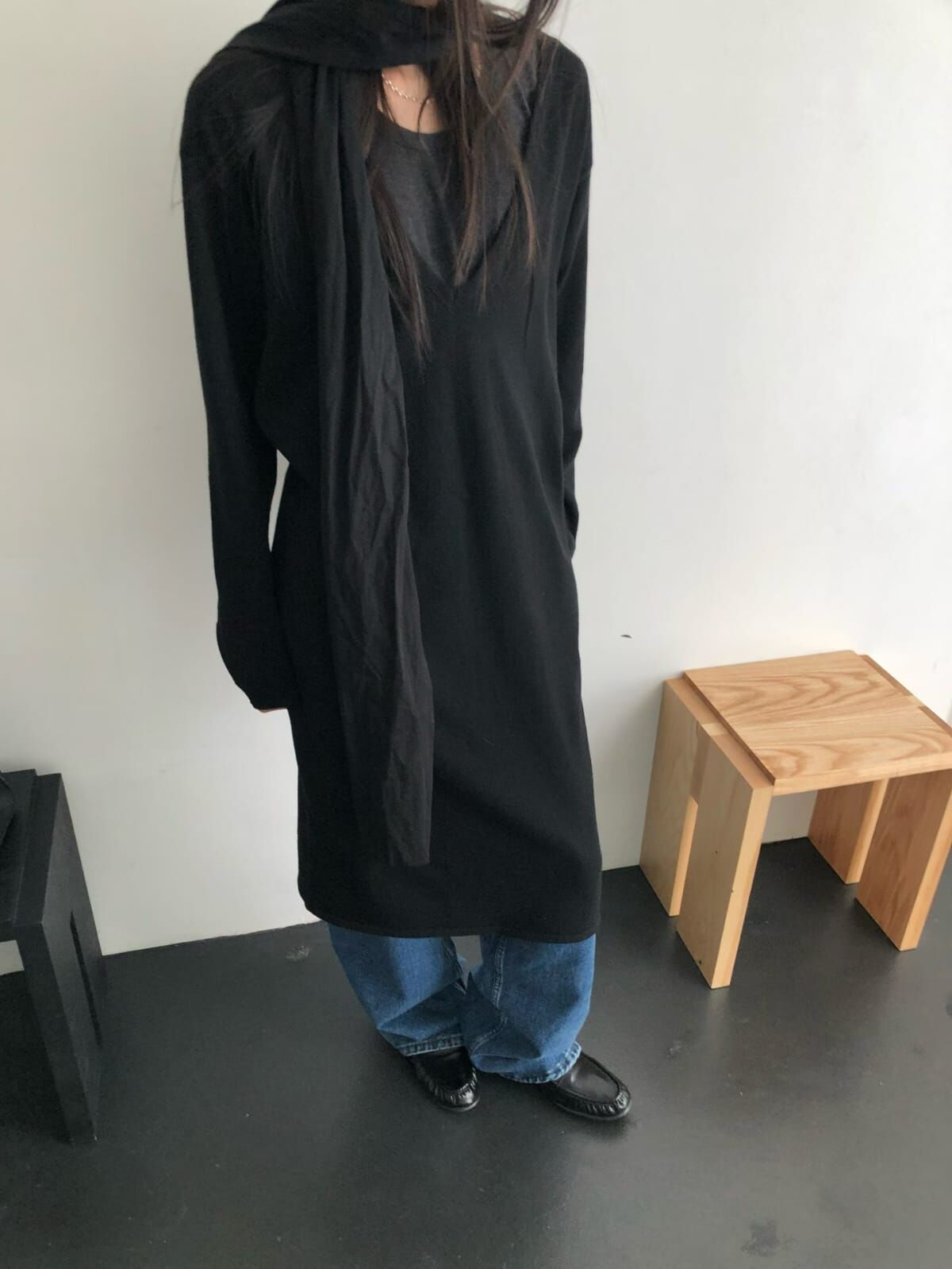 OU7214 深V領針織連身裙