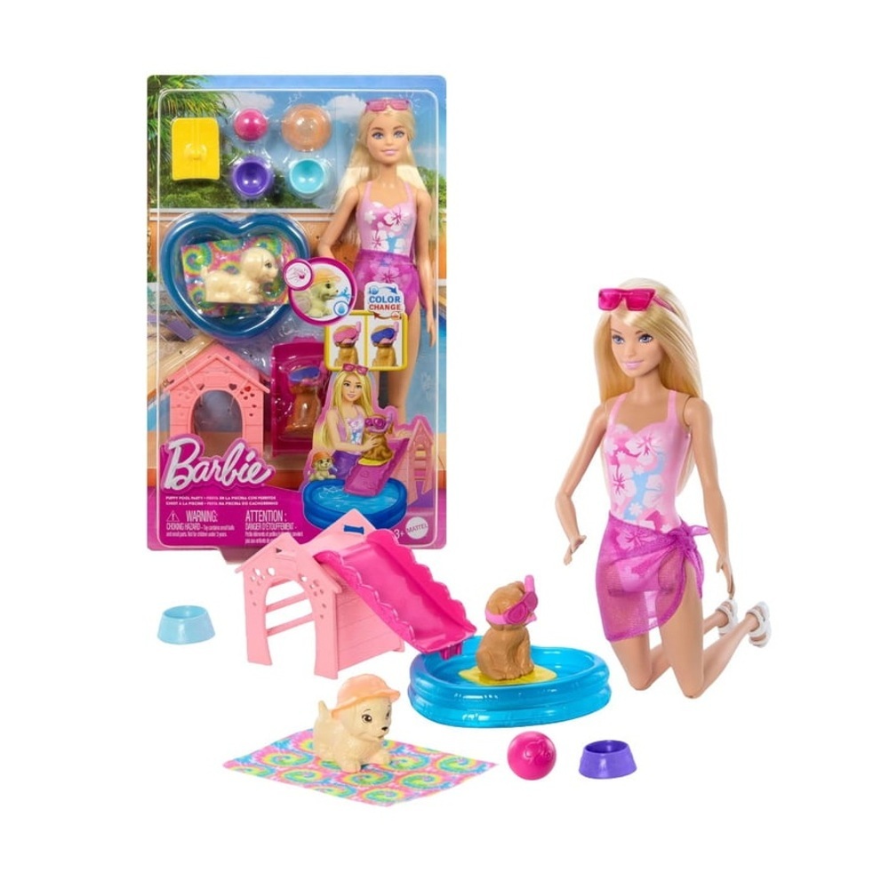 【MATTEL 美泰兒】Barbie 芭比 狗狗泳池派對 strc