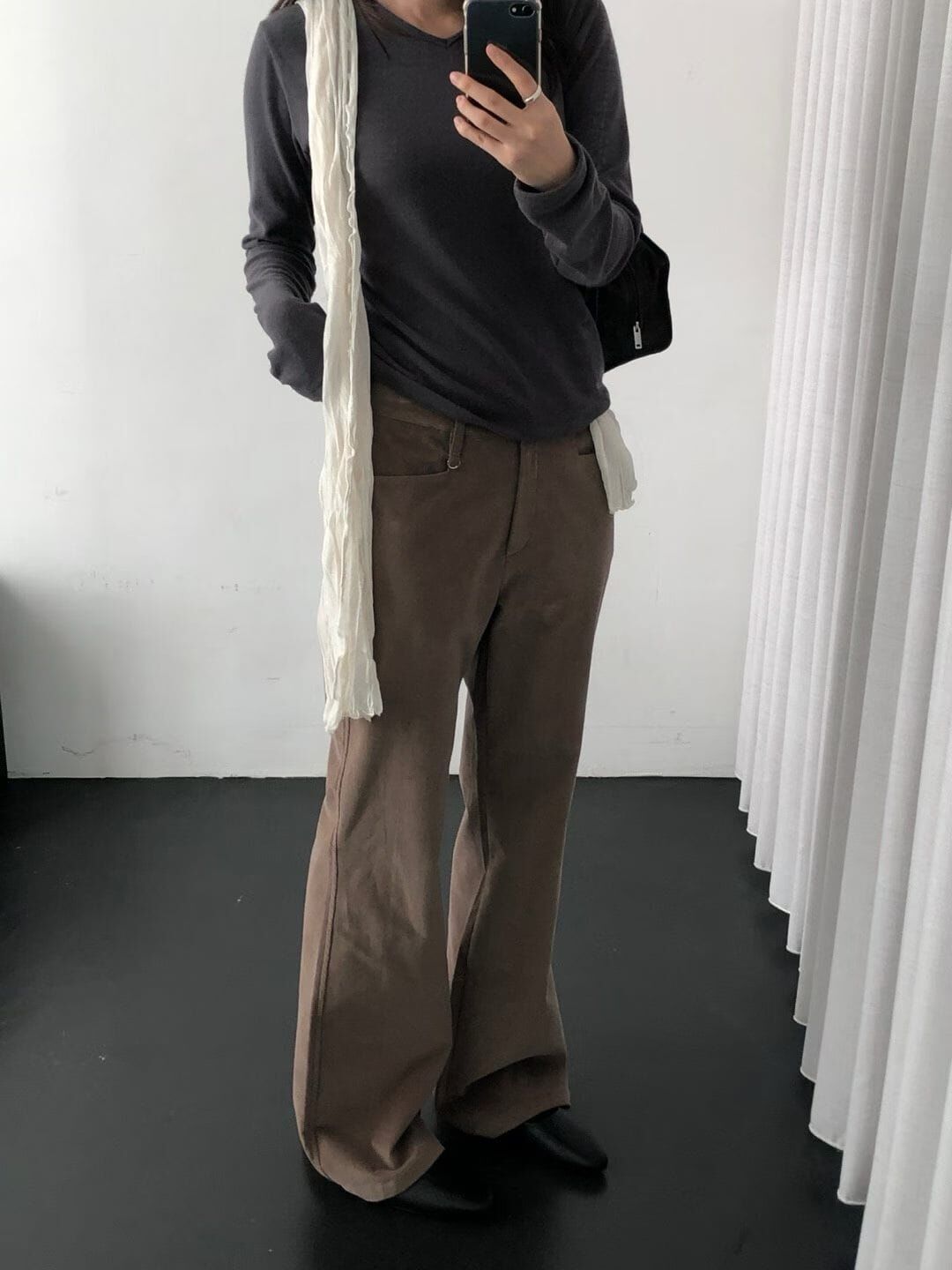 OU7227 燈芯絨微喇叭長褲
