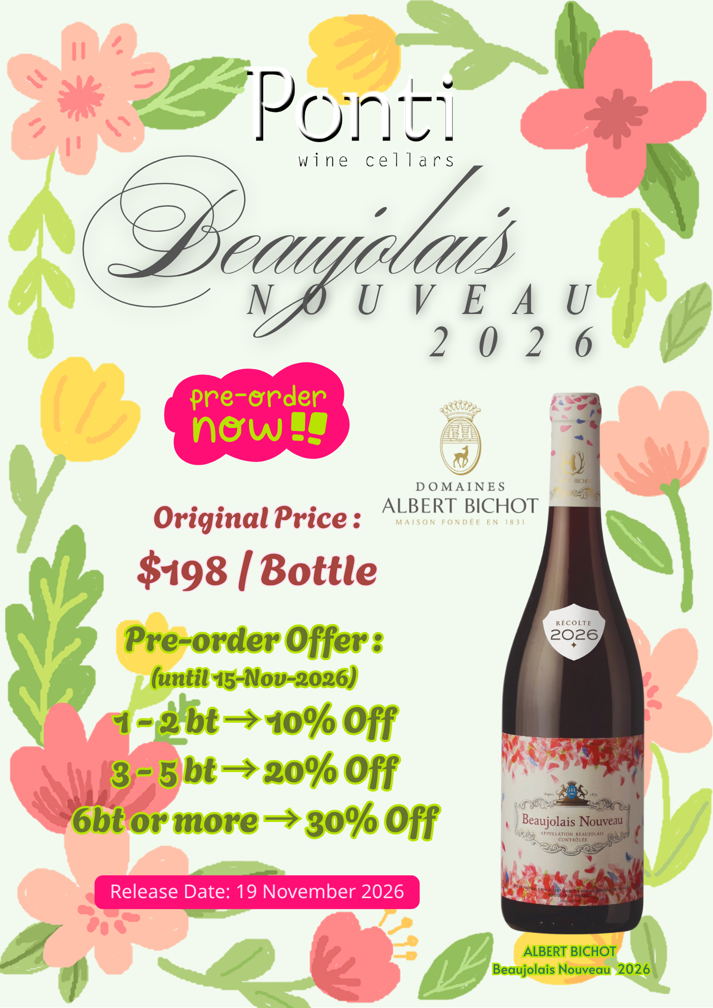 Albert Bichot Beaujolais Nouveau 2026 (Pre-Order)