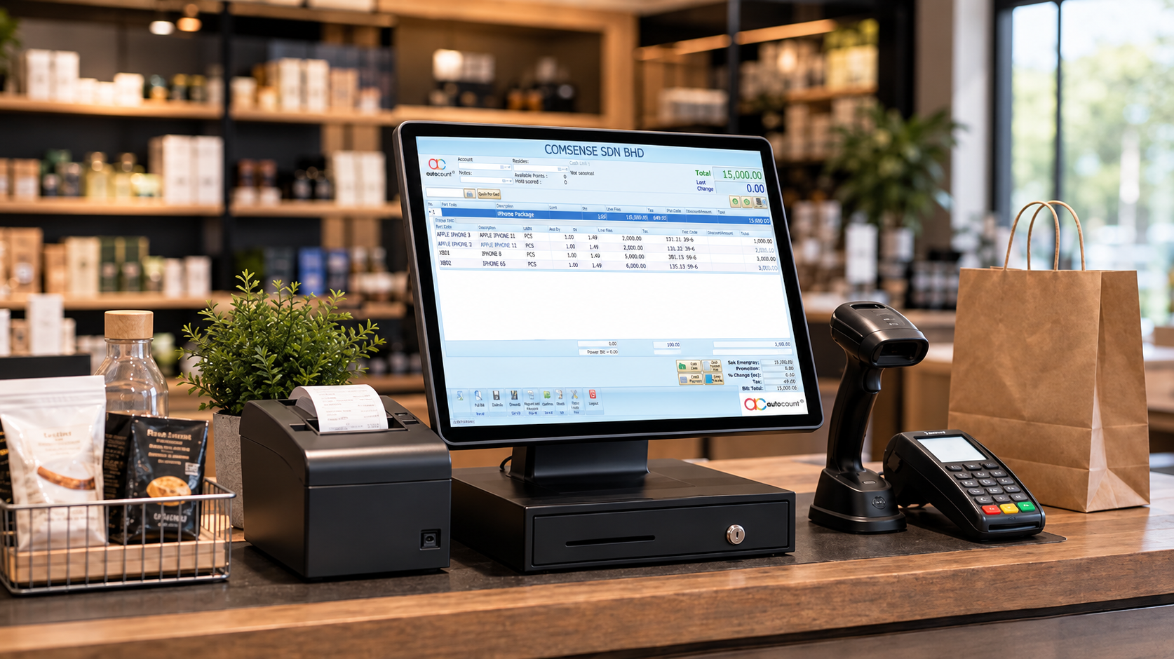 POS point-of-sale equipment for retail checkout