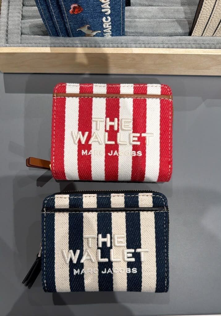 GJ030 Marc Jacobs The Stripe Wallet 條紋帆布牛仔系列拉鍊短銀包