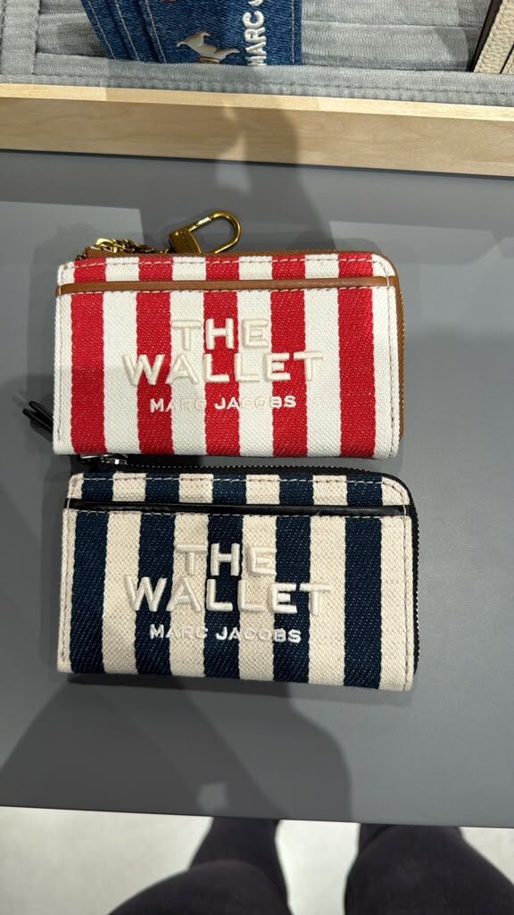GJ025 Marc Jacobs The Stripe Canvas Top Zip Multi Wallet 條紋帆布多功能拉鍊零錢包