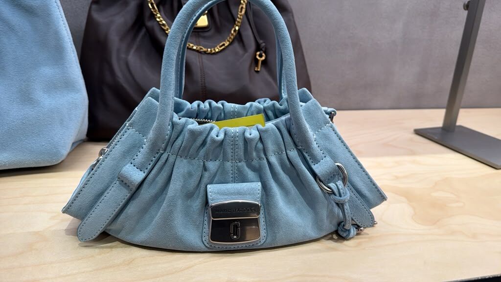 GJ049 Marc Jacobs 復古麂皮抽繩褶皺手提包 28x11cm