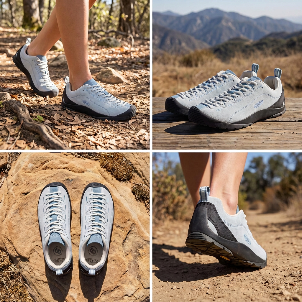 【代購】Keen Jasper Leather Breathable Low top Hiking Shoes Women's Light Blue 1031342