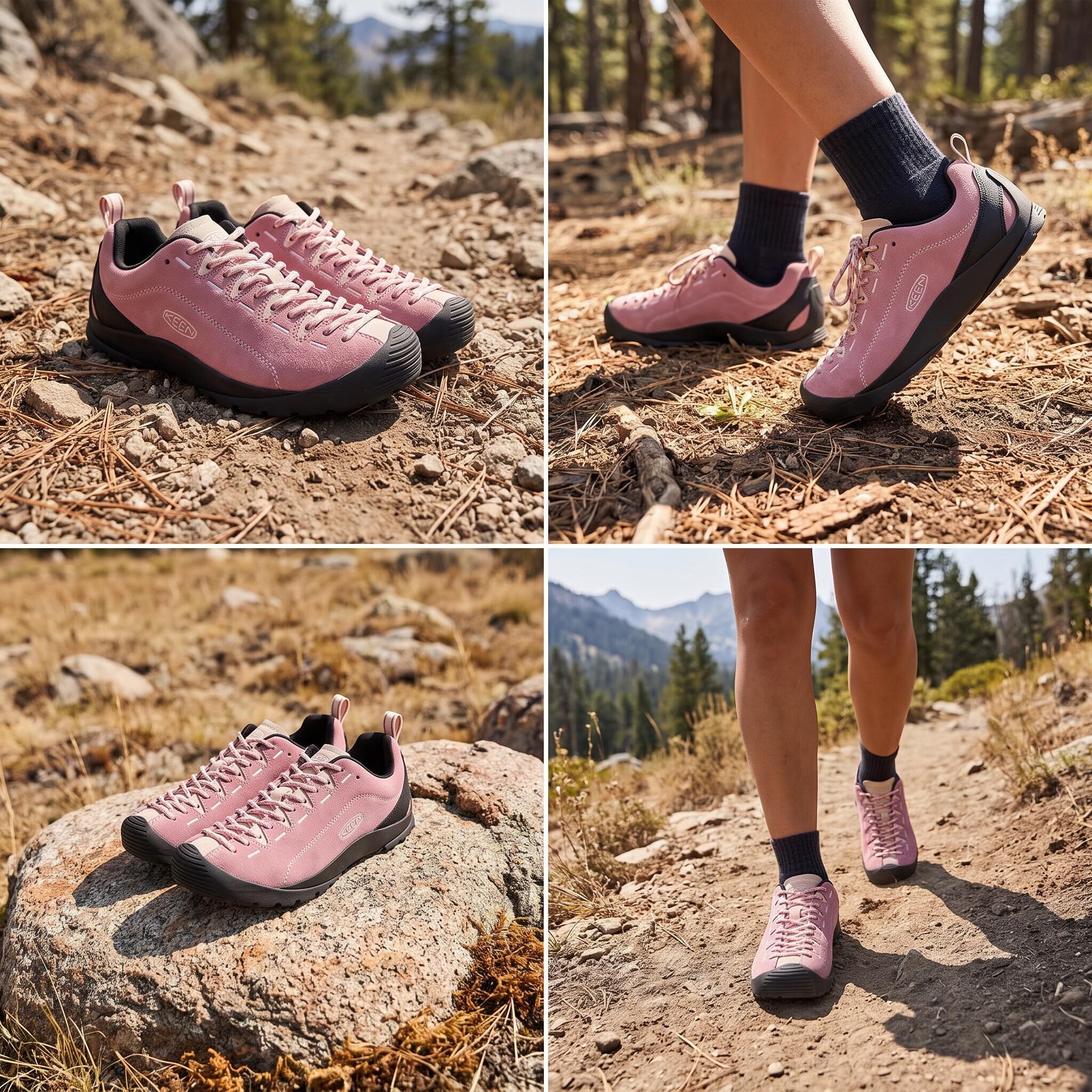 【代購】Keen Jasper Leather Abrasion-Resistant Breathable Low-top Mountaineering Shoes Women's Pink 1029727