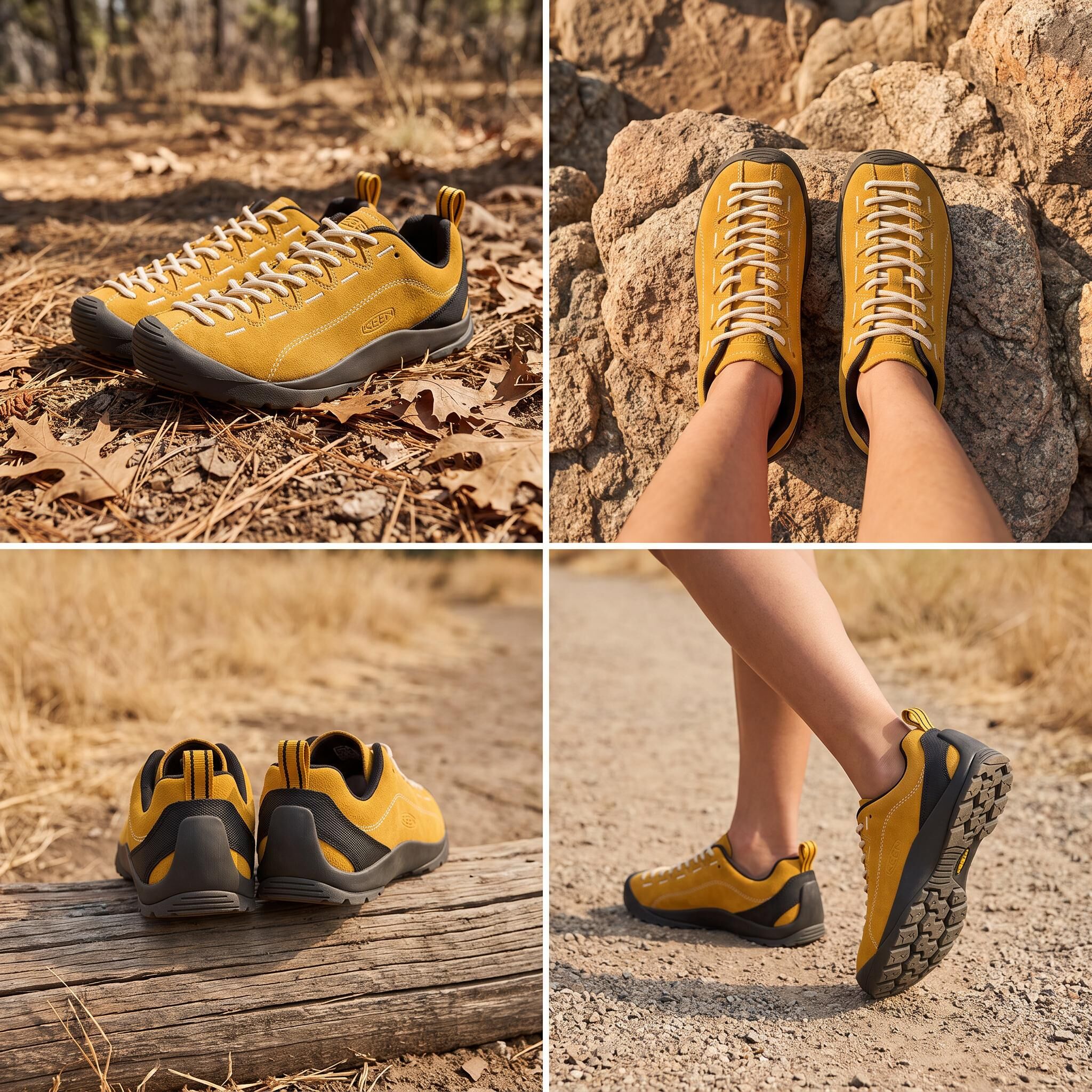 【代購】Keen Jasper Suede Abrasion Resistant Breathable Low top Outdoor Shoes Women's Yellow 1031340