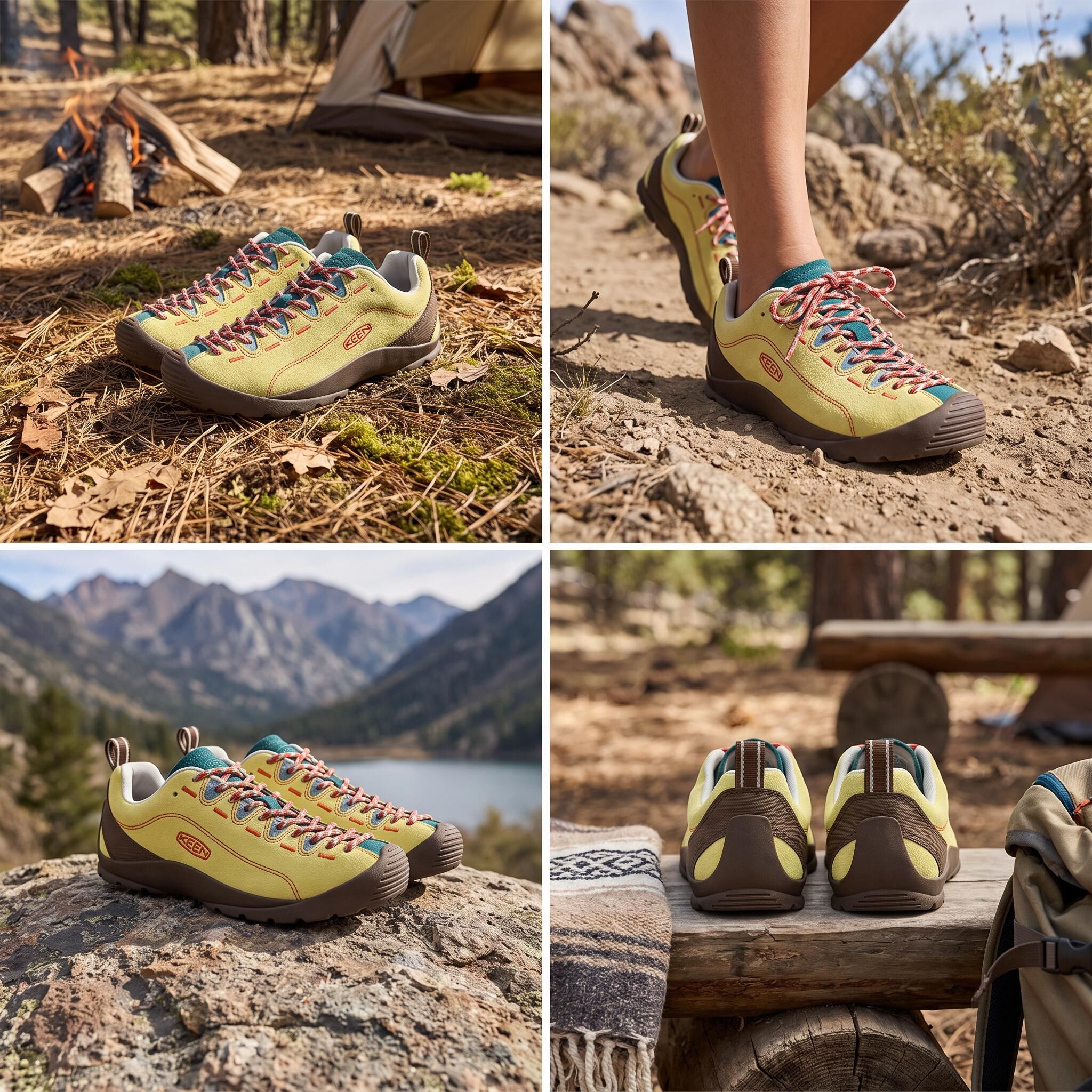 【代購】Keen Jasper Outdoor Shoes Women's Low-top Lemon/Mediterranean Green 1032942
