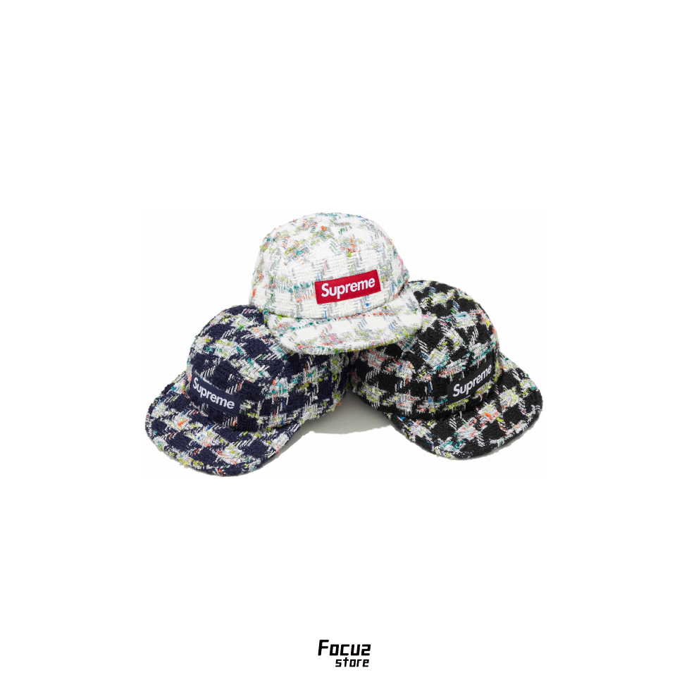 【Focus Store】現貨秒發 Supreme FW26 Week8 Metallic Boucle Camp Cap 羊毛圈圈紗 五分割帽