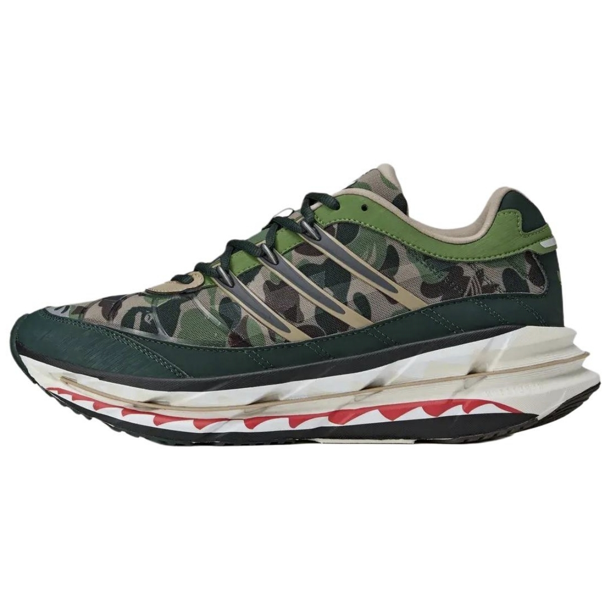 【代購】Adidas Originals x A BATHING BAPE Adistar Low top Casual Running Shoes Unisex Green Camouflage KJ8850