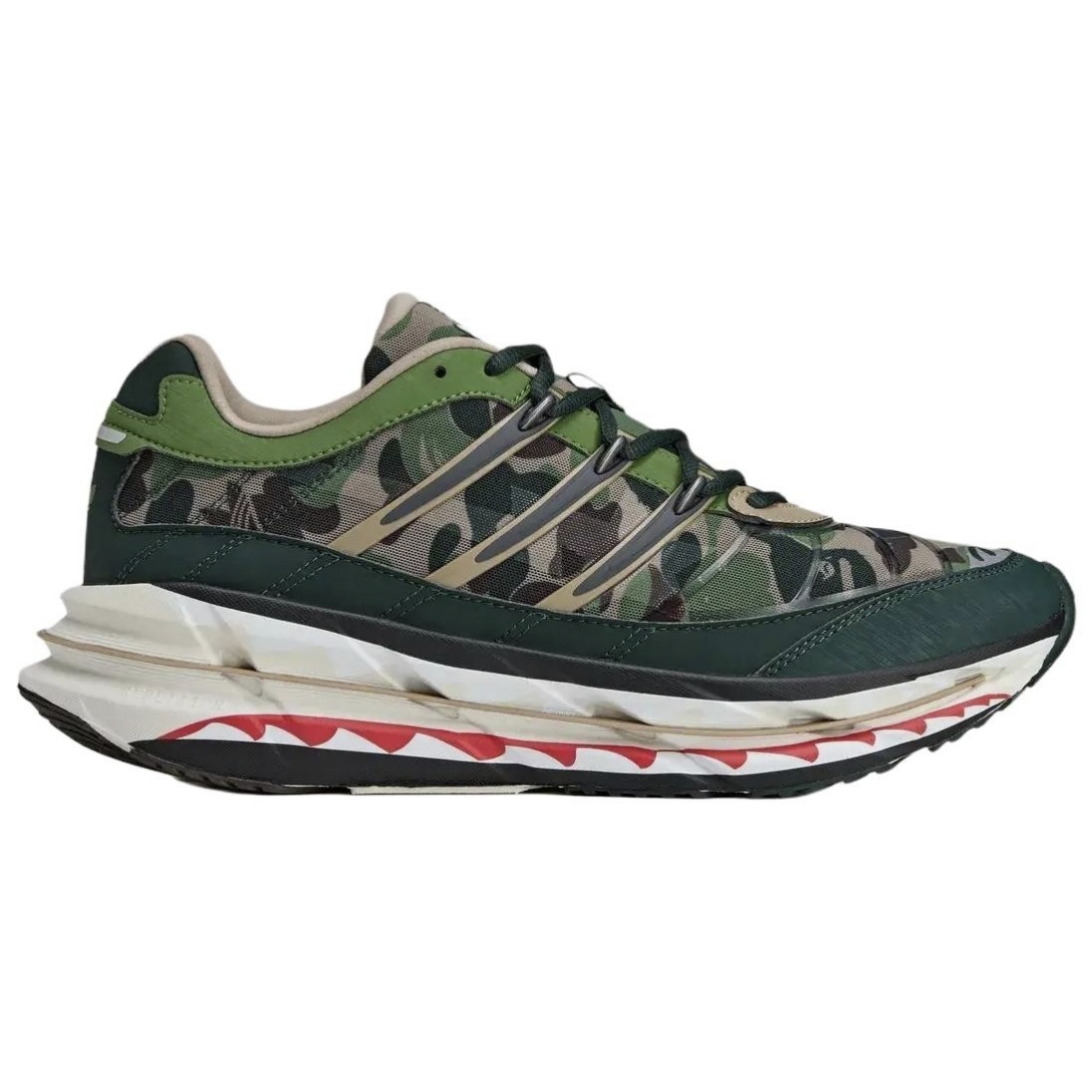 【代購】Adidas Originals x A BATHING BAPE Adistar Low top Casual Running Shoes Unisex Green Camouflage KJ8850
