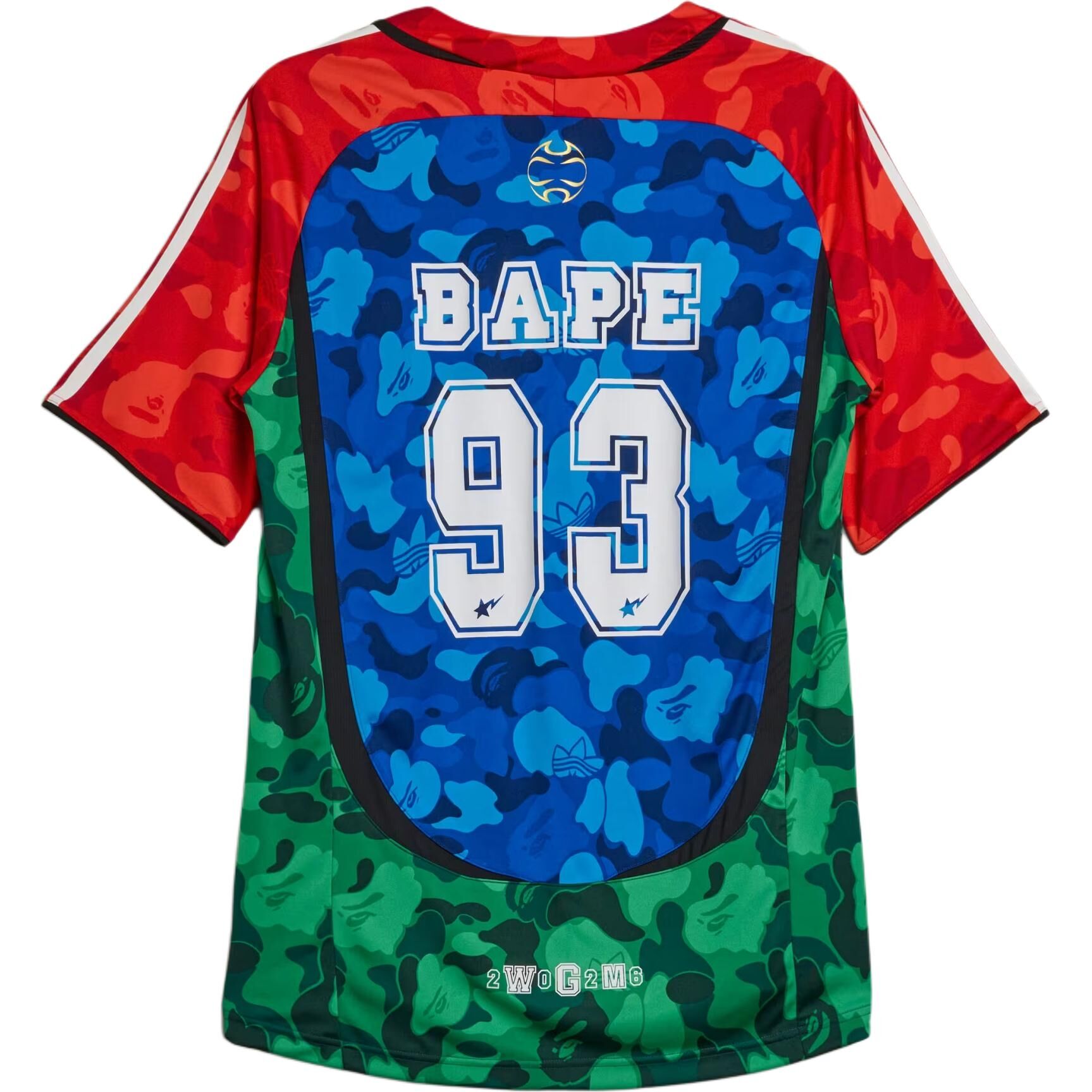 【代購】Adidas Originals Bape Collaboration T-Shirts Men's Blue/Red/Green Crew Neck Moderate KW5253
