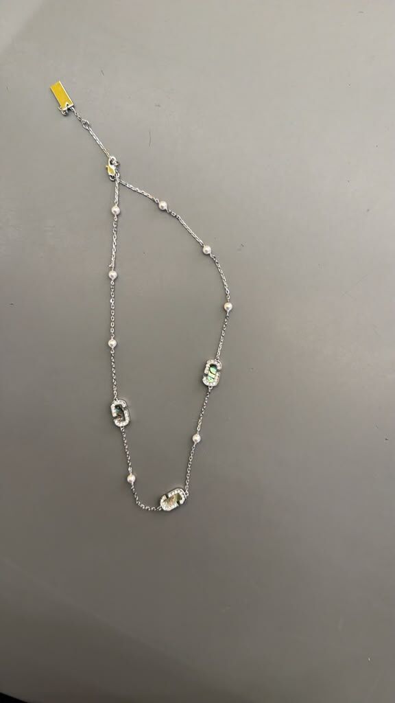 GJ095 Marc Jacobs J Marc 珍珠密鑲鋯石長條站點項鍊