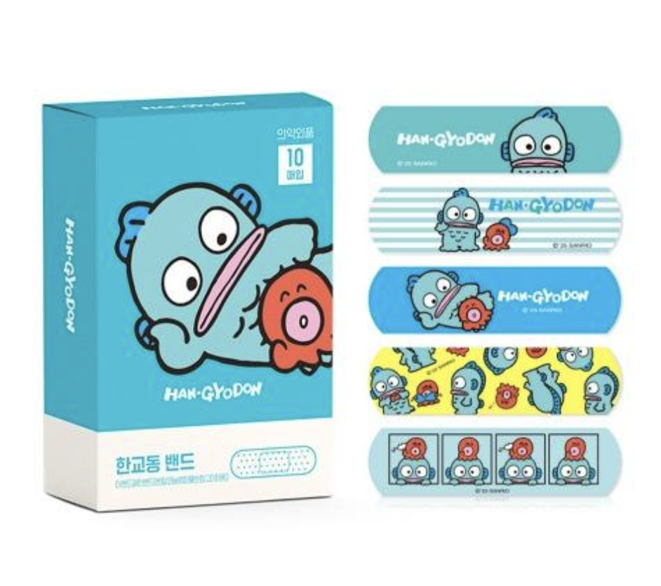 Sanrio HANGYODON 水怪 混合款 兒童膠布 一盒10片