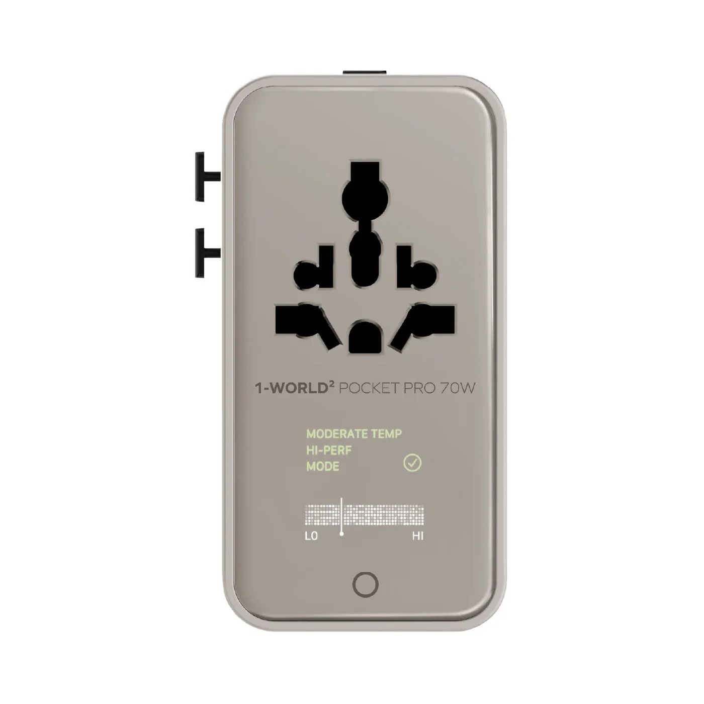 MOMAX - 1-World² Pocket Pro 70W 四接口雙 AC 帶 TFT 顯示旅行充電插座(鈦金色 / 暮櫻紅) (香港行貨)