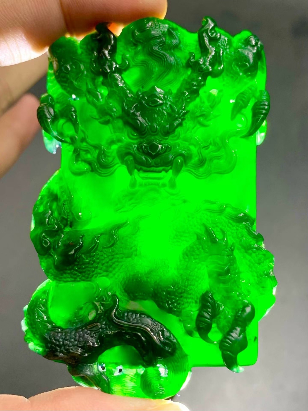 翡翠墨翠龍牌,天然翡翠A玉, 緬甸玉, Jade, Jadeite
