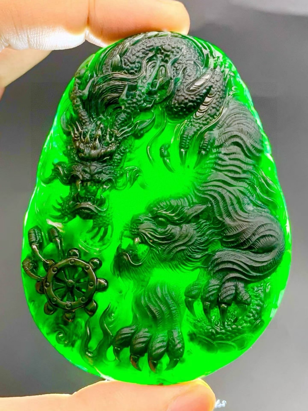 翡翠墨翠臥虎藏龍,天然翡翠A玉, 緬甸玉, Jade, Jadeite