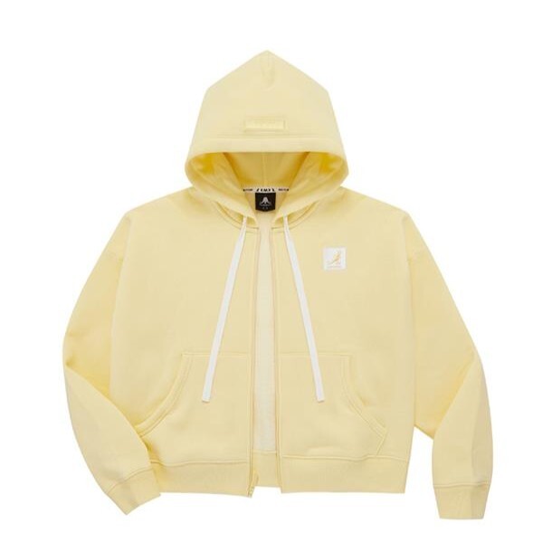 女款 KANGOL JACKET 黃色 英國 袋鼠 刺繡LOGO 短版 連帽 外套【6352140361】