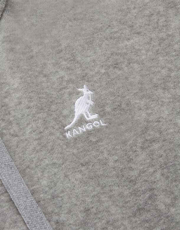 女款 KANGOL JACKET 灰色 英國 袋鼠 刺繡LOGO 短版 絨質 外套【6352140512】