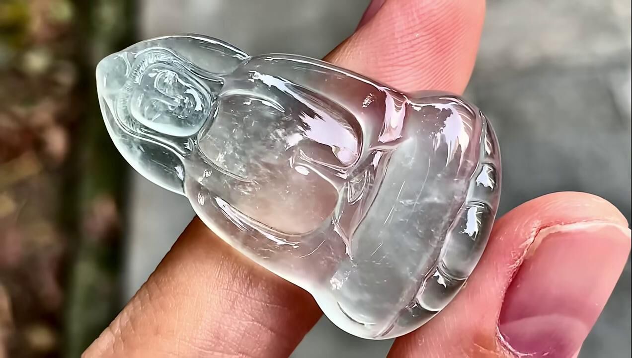 翡翠高冰素衣觀音,天然翡翠A玉, 緬甸玉, Jade, Jadeite