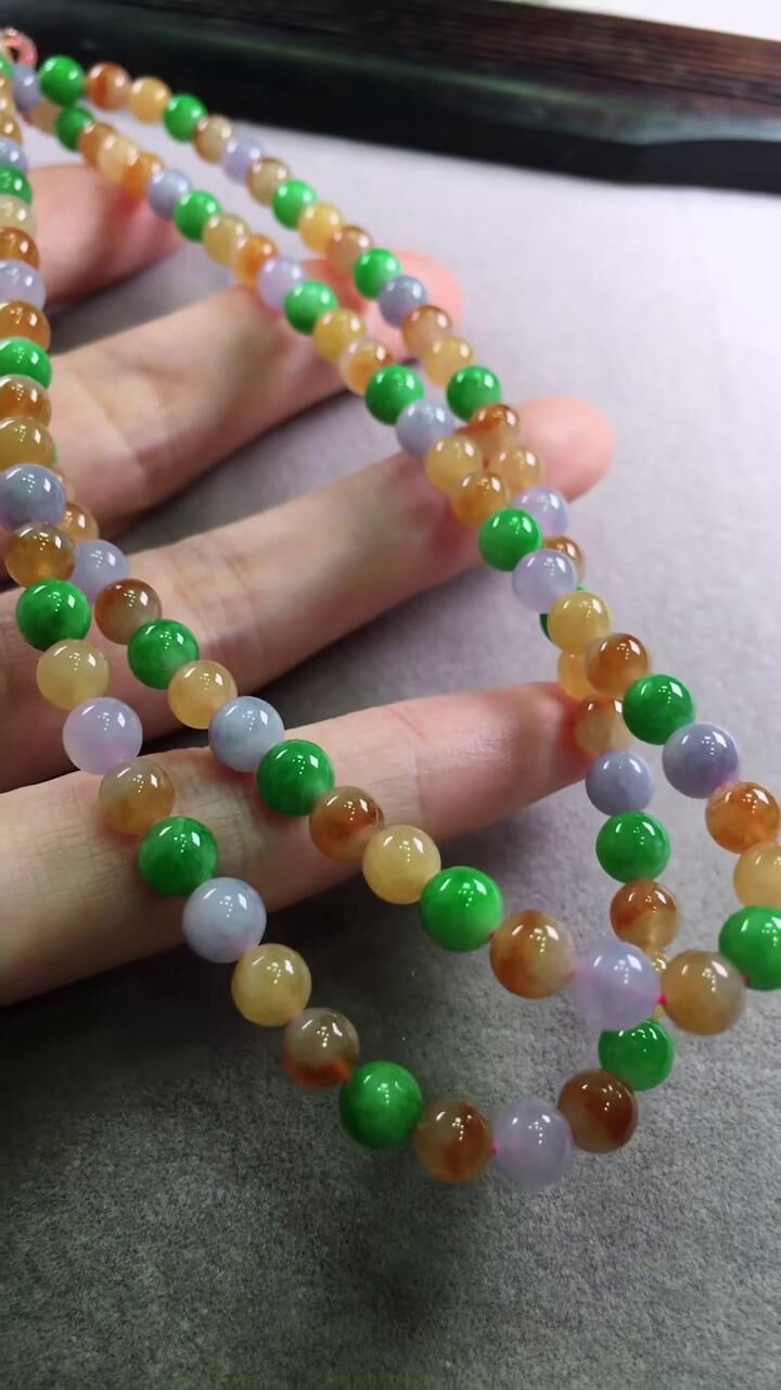 翡翠多寶珠串 (5.8mm直徑),天然翡翠A玉, 緬甸玉, Jade, Jadeite